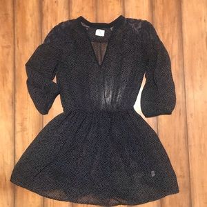 Pins & Needles Navy & White Sheer Dress